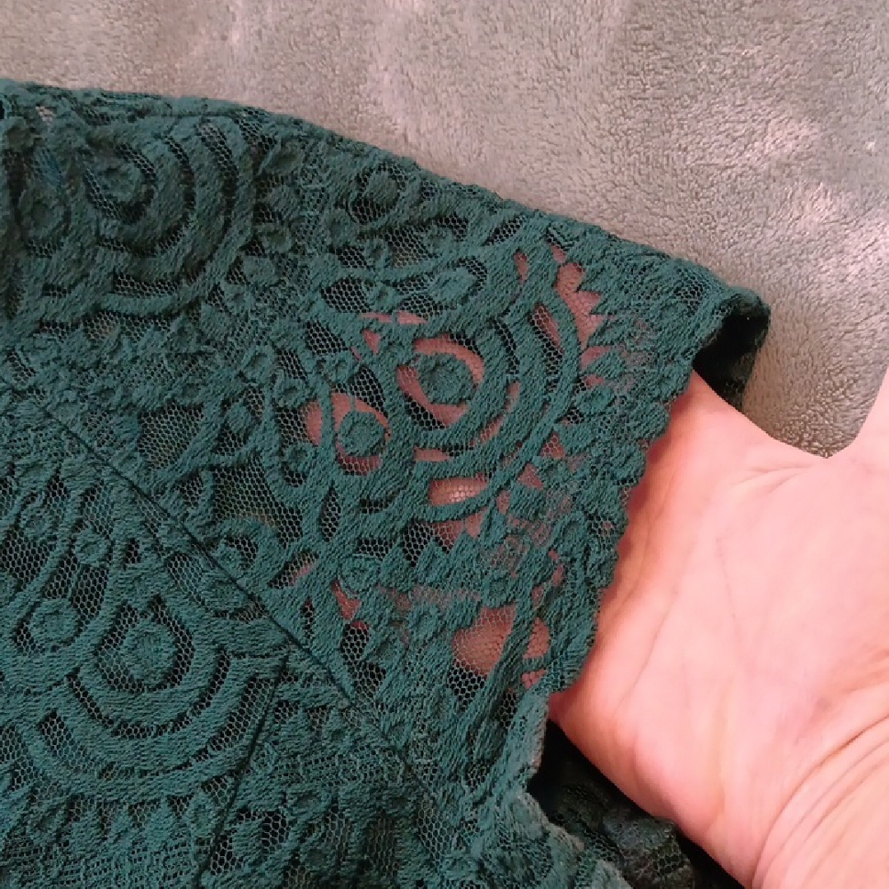 H&M DIVIDED Label Dark Green Lace Dress - Picture 5 of 11